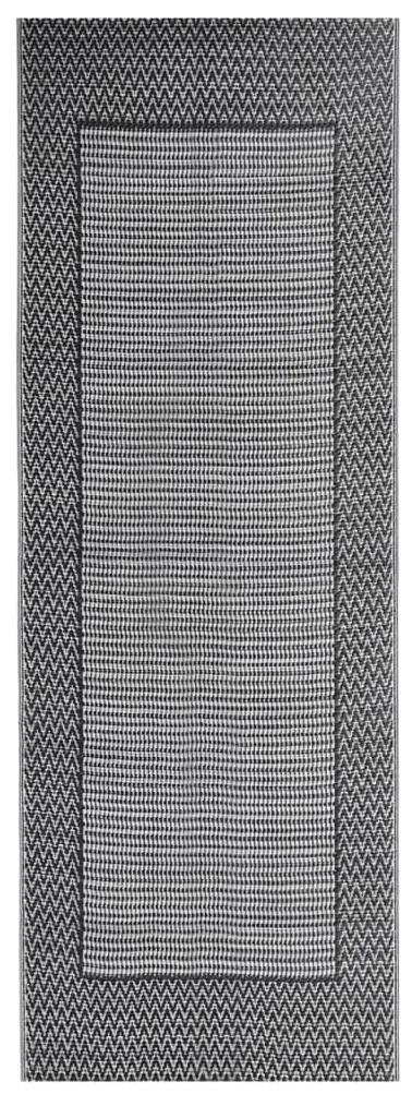 vidaXL Χαλί Εξωτερικού Χώρου Μαύρο 80 x 250 εκ. από Πολυπροπυλένιο