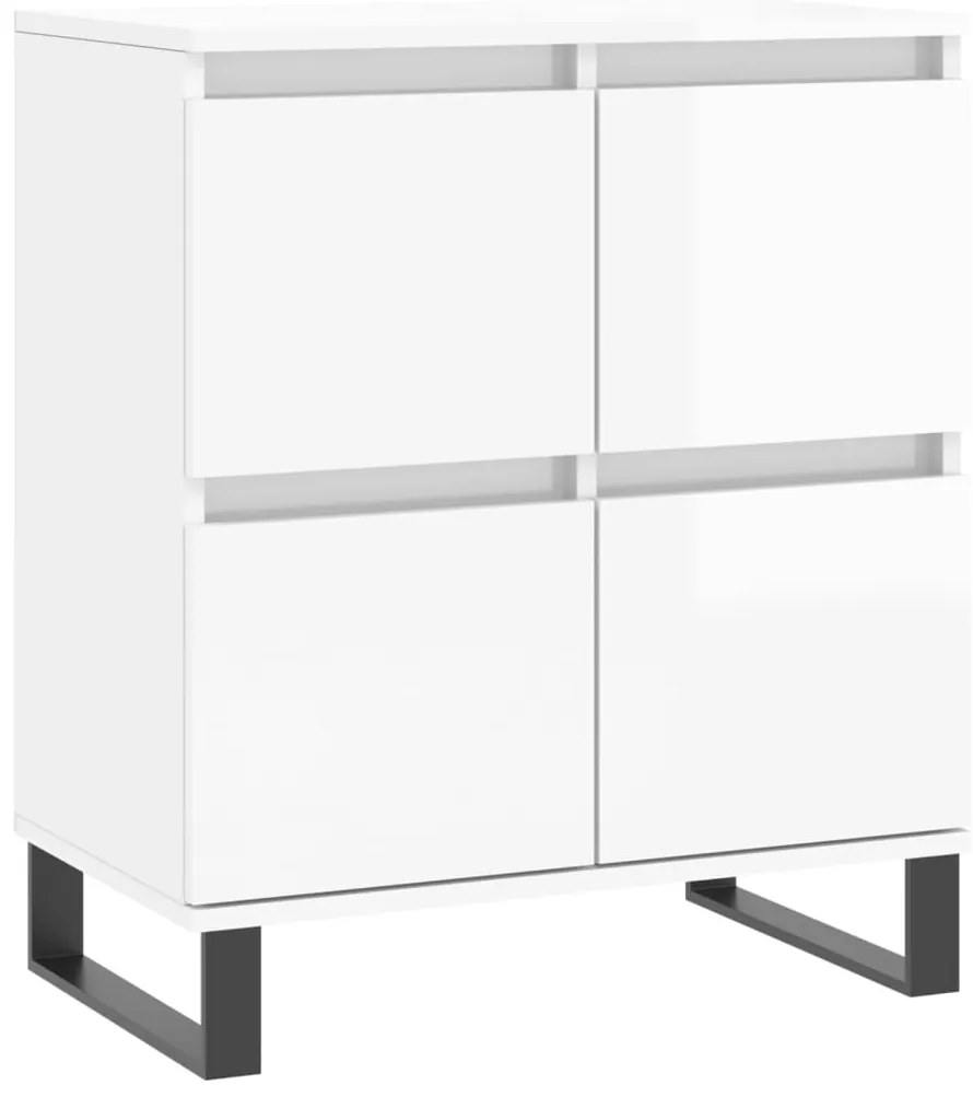 vidaXL Ντουλάπι Γυαλιστερό Λευκό 60x35x70 εκ. από Επεξεργασμένο Ξύλο