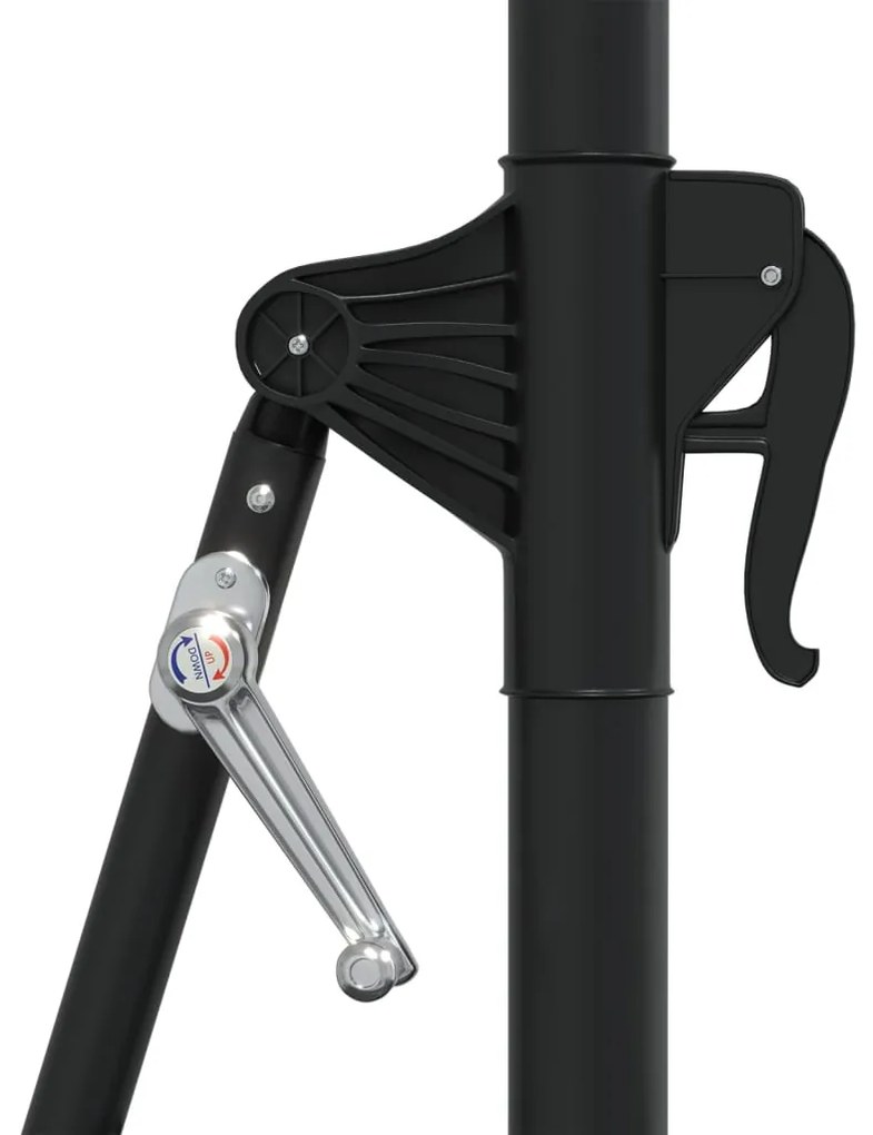 vidaXL Ομπρέλα Κήπου Επιτοίχια με LED Χρ. της Άμμου 300 εκ.