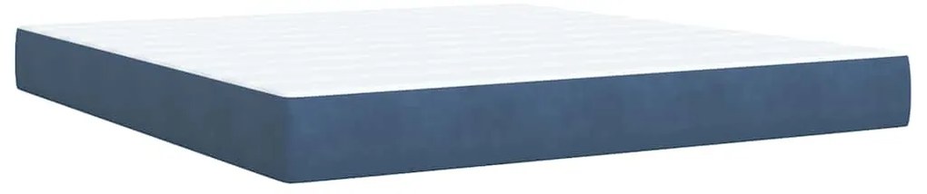 vidaXL Κρεβάτι Boxspring με Στρώμα Σκούρο Μπλε 180x200 εκ. Βελούδινο