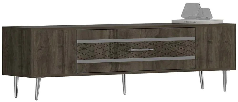 Έπιπλο Τηλεόρασης Dekolp 475OLV3004 150x35x48,2cm Walnut-Silver