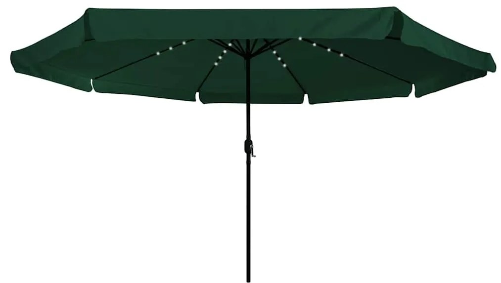 vidaXL Ομπρέλα Κήπου Πράσινο 395 x 395 x 245 εκ. Πολυεστέρας