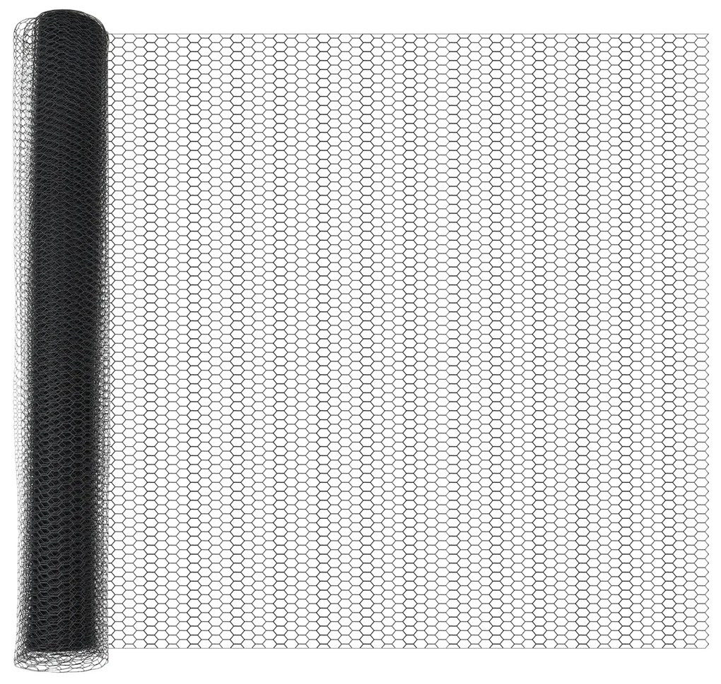 vidaXL Εξάγωνος Φράχτης Γκρι 1.4x25 μ Ατσάλι