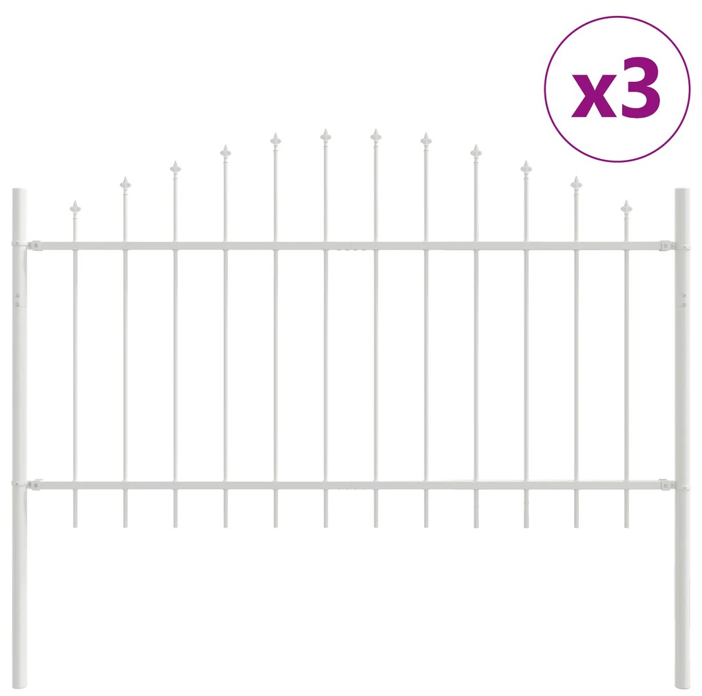 vidaXL Fence Κήπου με Θόλο Λευκό 5,1x1 μ Χάλυβας