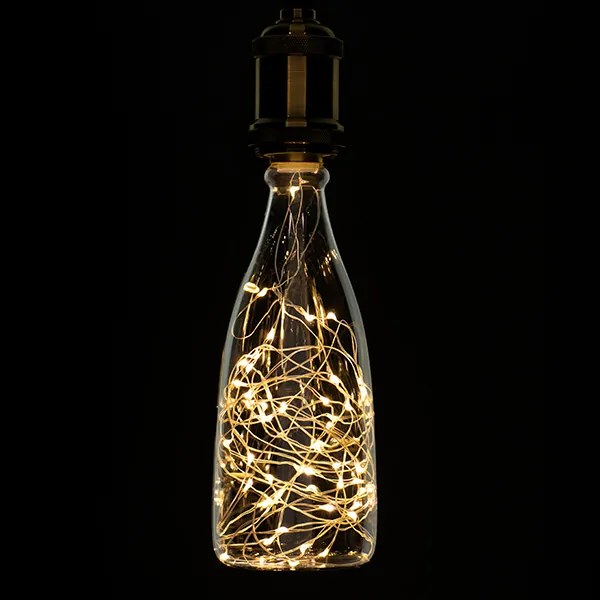 GloboStar 99221 Λάμπα E27 DBC80 Deco Bottle SMD LED Copper String 3W 240 lm 320° AC 85-265V Edison Retro με Διάφανο Γυαλί Θερμό Λευκό 2700 K - 99221