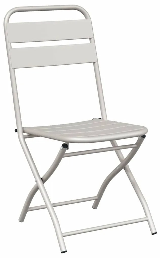 vidaXL Πτυσσόμενη Καρέκλα Κήπου 2 pcs Μπεζ 55 x 56.5 x 91εκ Ατσάλι