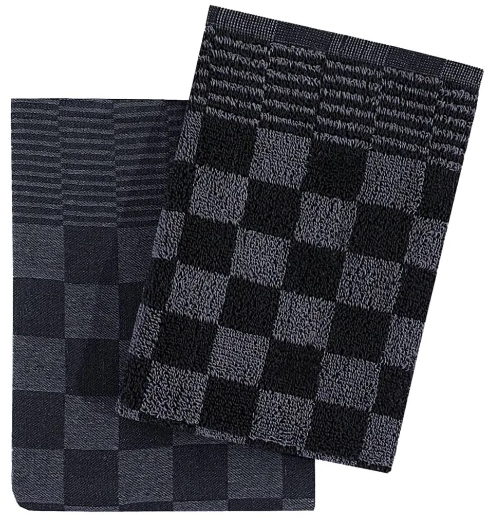 vidaXL Σετ Πετσετών 10 Τεμαχίων Μαύρο και Γκρι Βαμβακερές