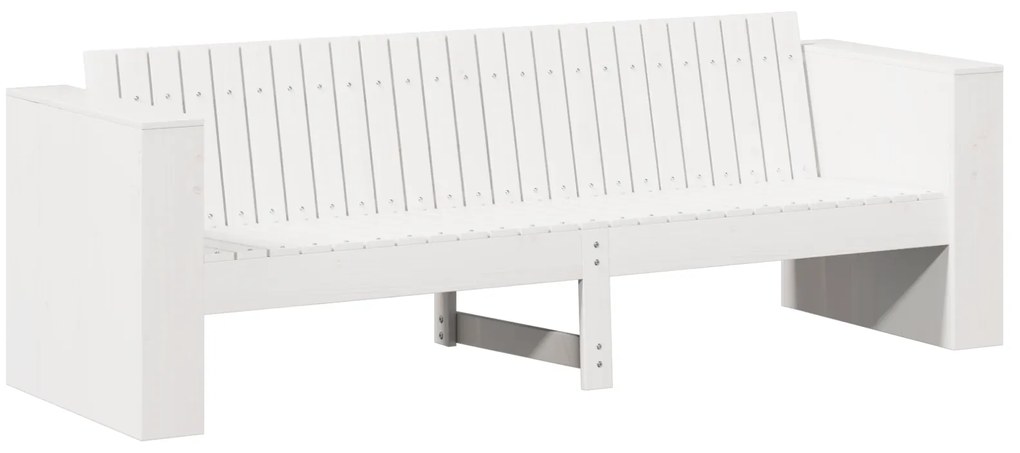 vidaXL Καναπές Κήπου Λευκό 185.5 x 60 x 62 εκ. Μασίφ ξύλο πεύκου