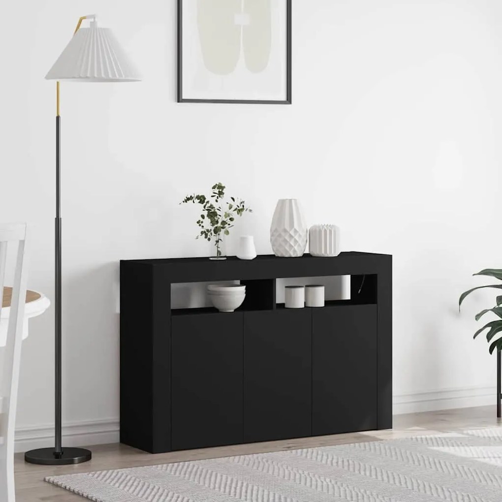 vidaXL Πλαϊνό γραφείο Μαύρο 116 x 30 x 75 εκ. Επεξεργασμένο ξύλο