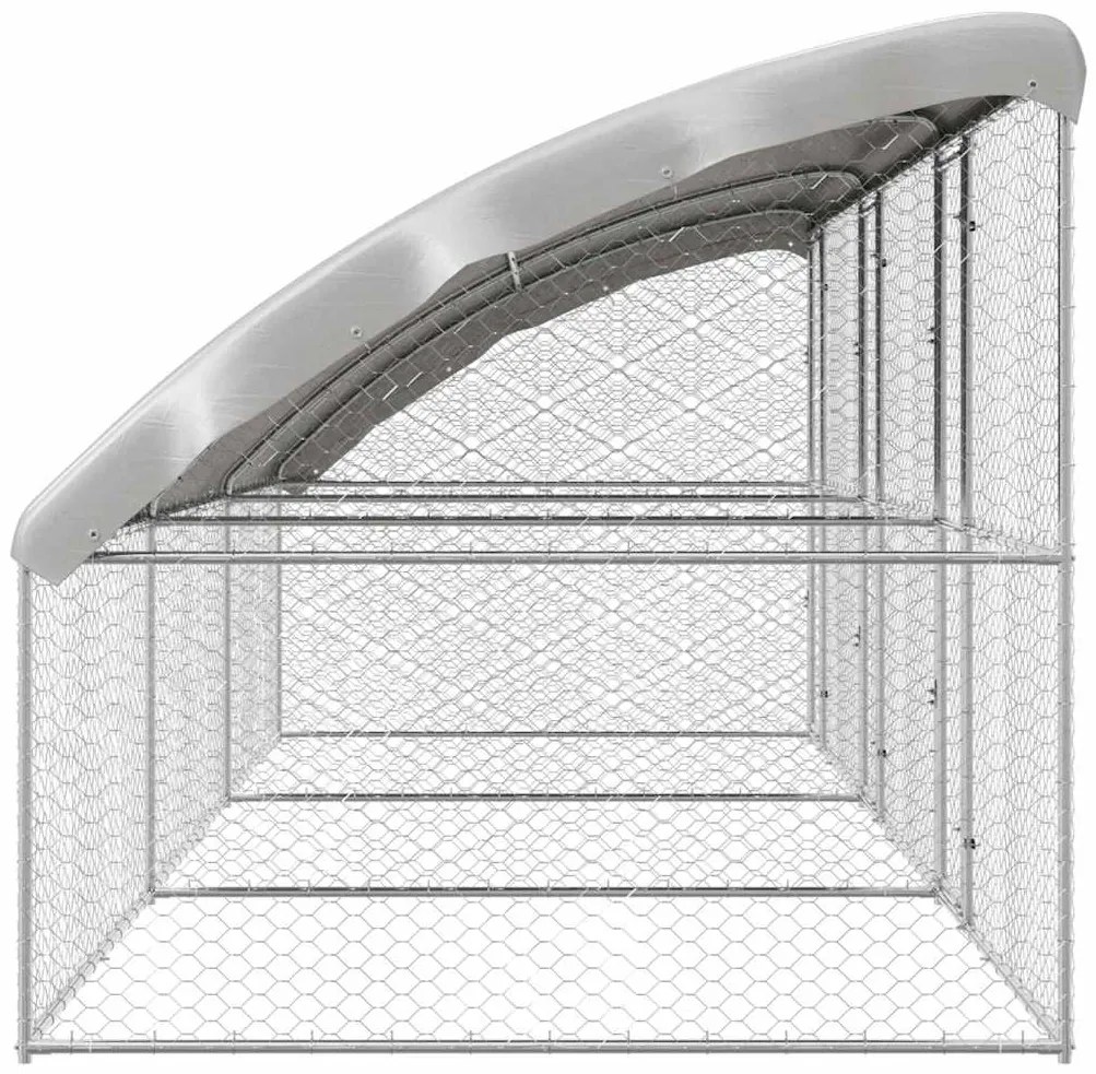 vidaXL Κλουβί Σκύλου με αποθήκευση 3 pcs Ασημί 6 x 2 x 2 m Ατσάλι