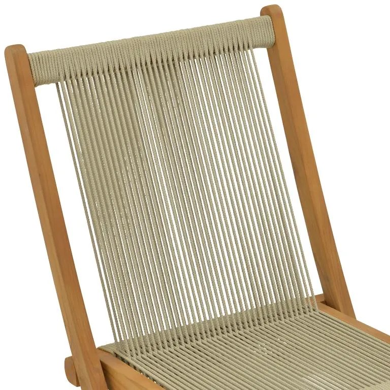 Καρέκλα Banou teak ξύλο και σχοινί σε φυσική απόχρωση 51.5x58x88εκ 52.5x56x89 εκ.