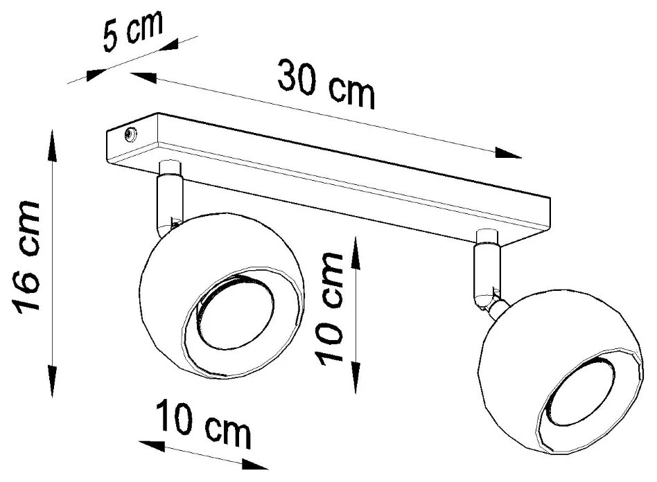 Sollux Φωτιστικό οροφής Oculare 2,ατσάλι,2xGU10/40w