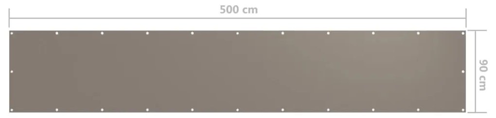 vidaXL Διαχωριστικό Βεράντας Taupe 90 x 500 εκ. Ύφασμα Oxford