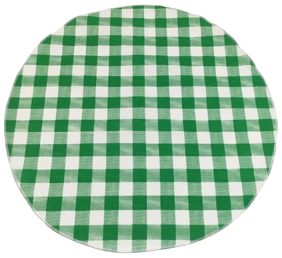 Στρογγυλά Πράσινα Καρώ Σουπλά 40cm Σετ 2Τεμ White Line - Green Plaid