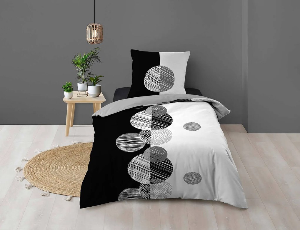 Σετ Μονή Παπλωματοθήκη &amp; Μαξιλαροθήκη Stormi Douceur d'intérieur από βαμβάκι 57TC, με διαστάσεις 140x200cm