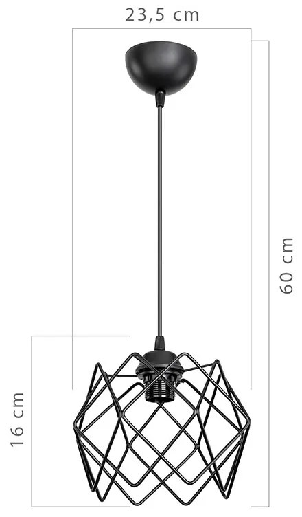 Φωτιστικό οροφής PWL-1021 pakoworld Ε27 μαύρο Φ23.5x60εκ - 147-000037 - 147-000037