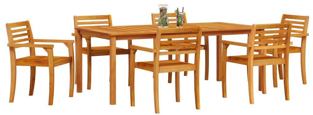 vidaXL Σετ Τραπεζαρίας 9 pcs Φυσικό 200 x 100 x 74 cm