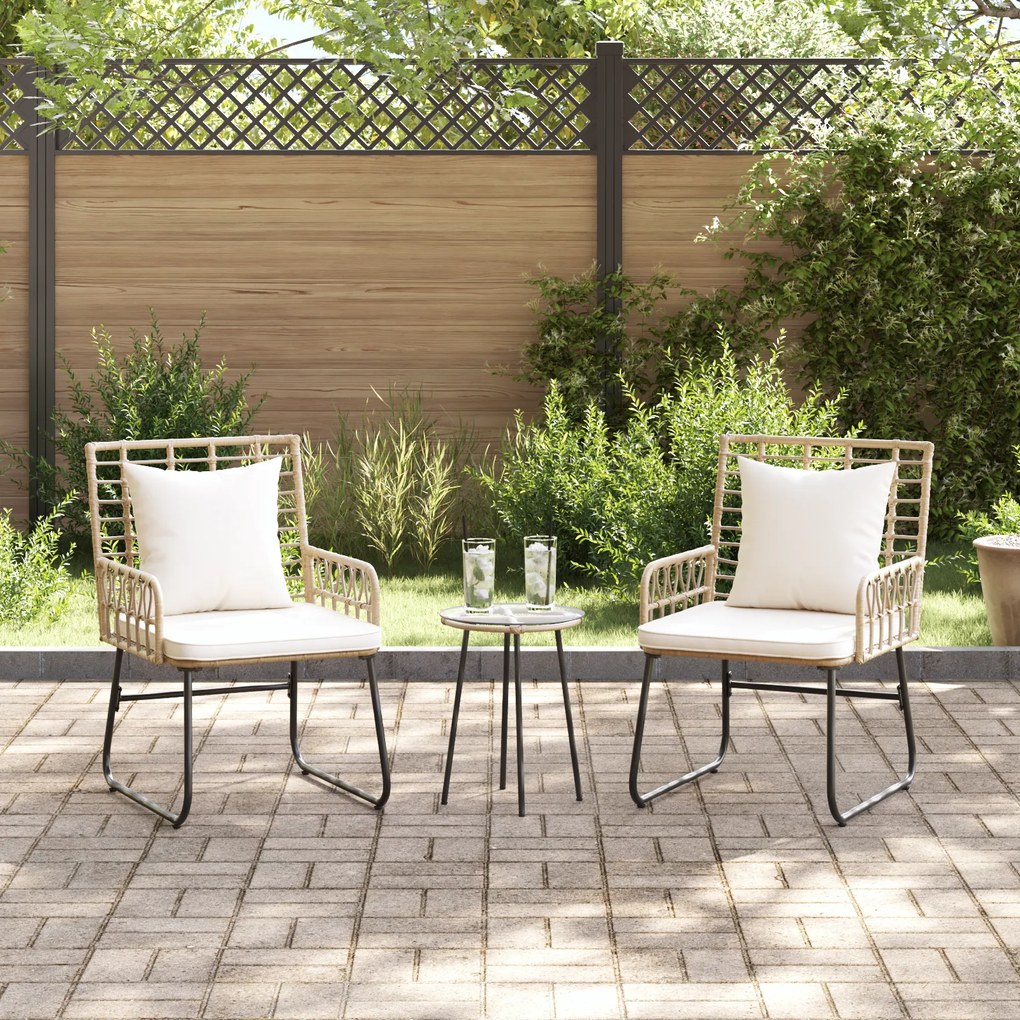 vidaXL Σέτ φαγητού για κήπο 3 pcs Μαύρο, Ανθρακί 35 x 35 x 45 εκ
