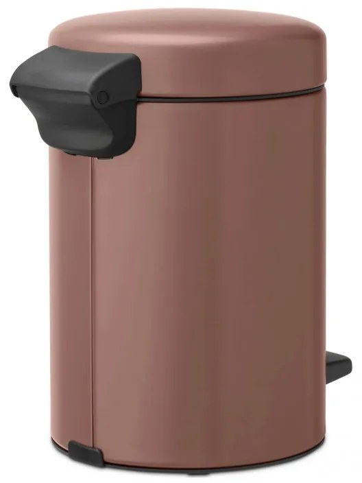 Κάδος με πεντάλ Brabantia NewIcon 1008837, 3 L, Ομαλό κλείσιμο, Αντιολισθητική βάση, Σατινέ φινίρισμα, Καφέ