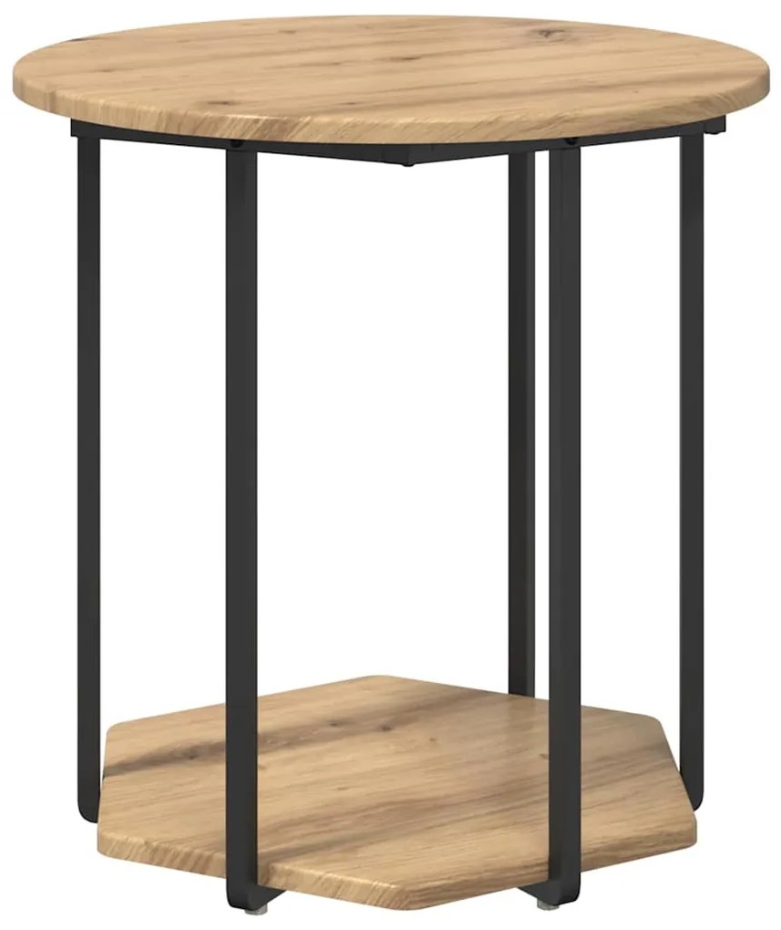 vidaXL Σετ βοηθητικά τραπεζάκια με ράφι 2 pcs Δρυς Artisan και Μαύρο