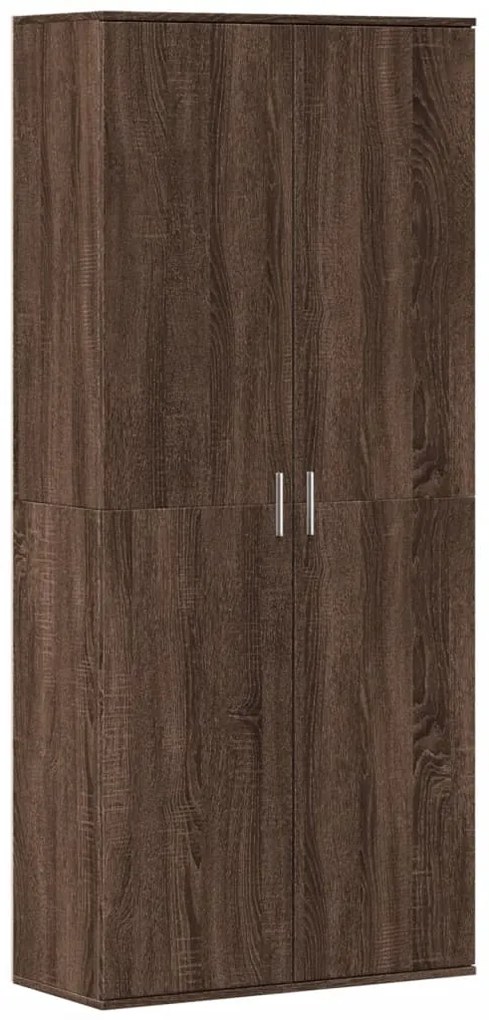 vidaXL Ντουλάπι Καφέ Δρυς 80x35x180 εκ. από Επεξεργασμένο Ξύλο