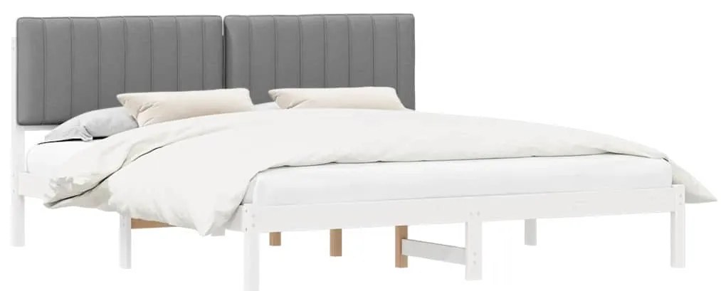 vidaXL Σκελετός Κρεβατιού με Επενδεδυμένο Κεφαλάρι Ανοιχτό γκρι