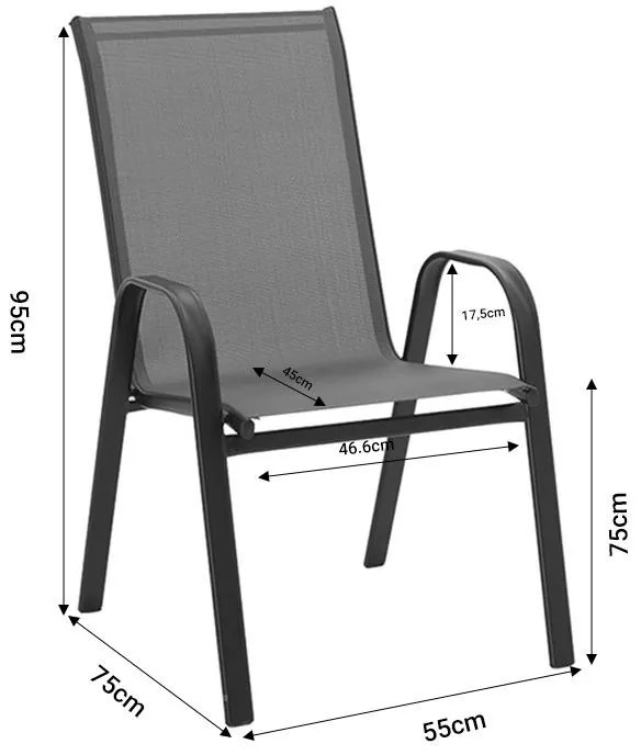 Τραπεζαρία Watson-Calan σετ 3τεμ μέταλλο-textilene καφέ 70x70x70εκ