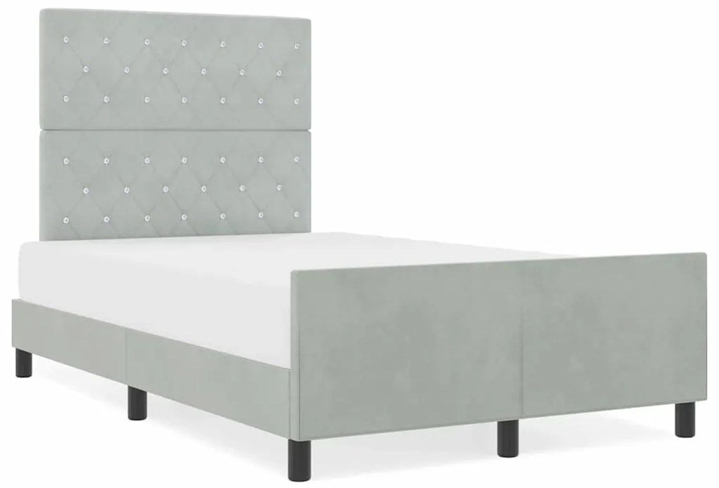 vidaXL Σκελετός Κρεβατιού Ανοιχτό γκρι 120 x 190 cm Βελούδο