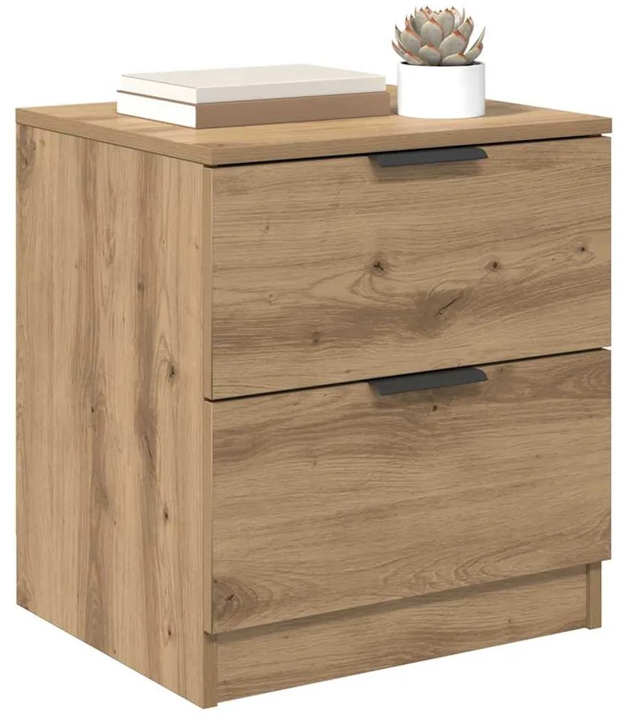 vidaXL Κομοδίνο 2 pcs artisan δρυς 45 x 39 x 50 εκ. Επεξεργασμένο ξύλο