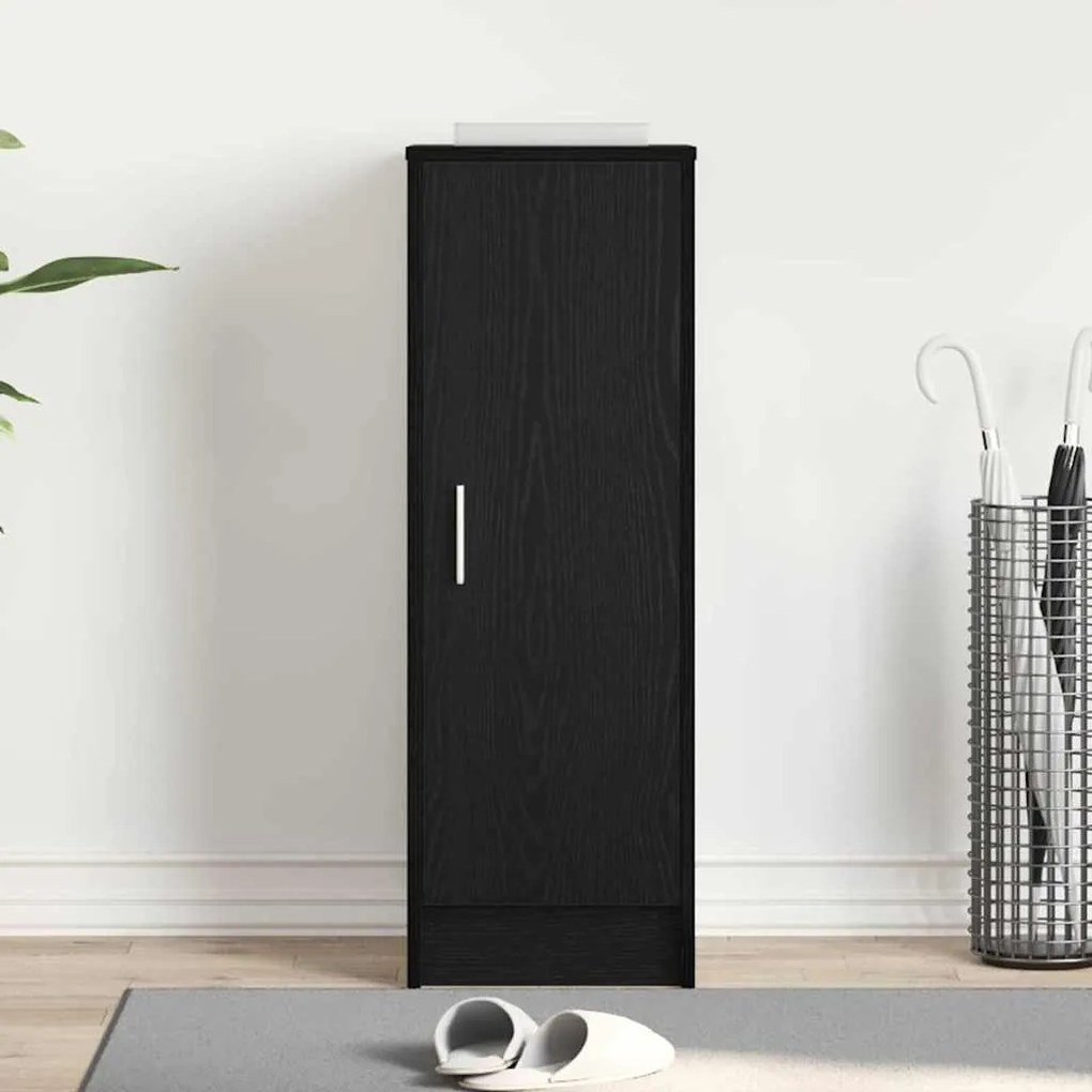 vidaXL Μαύρη Ντουλάπα Για Παπούτσια από Δρυς 32x35x92 εκ, Με Επεξεργασμένο Ξύλο