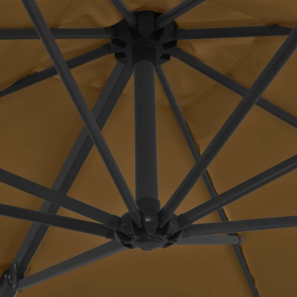 Ομπρέλα Κρεμαστή Χρώμα Taupe 250 x 250 εκ. με Ατσάλινο Ιστό - Μπεζ-Γκρι