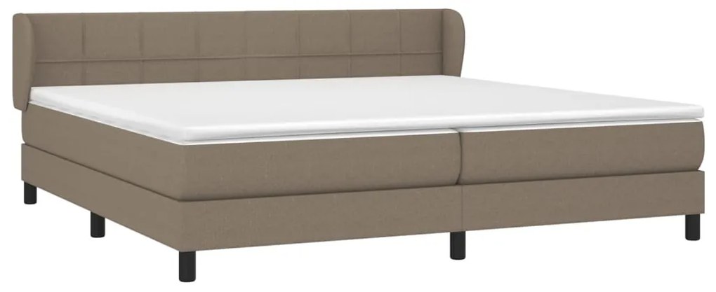 vidaXL Κρεβάτι Boxspring με Στρώμα Taupe 200x200 εκ. Υφασμάτινο