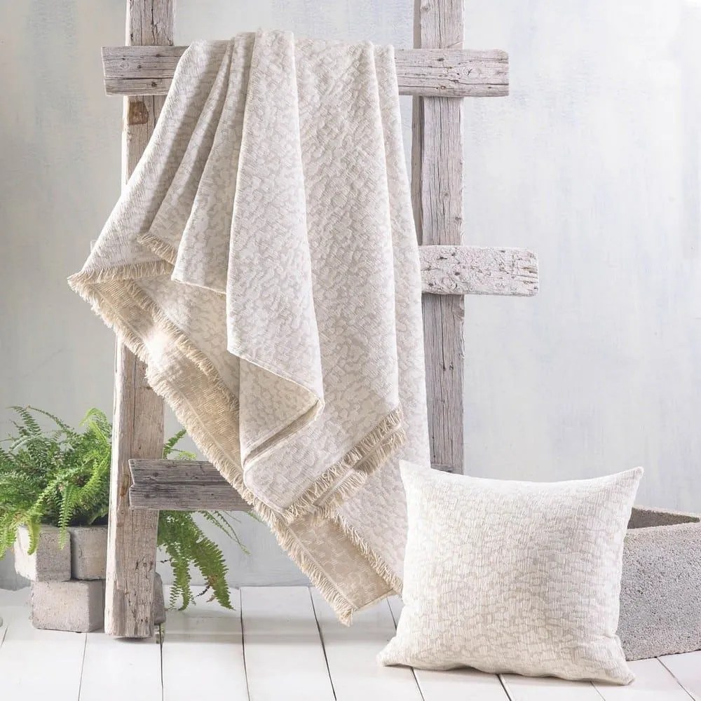 Ριχτάρι Kober Ecru Ρυθμός Τριθέσιο 180x280cm Chenille,Βαμβάκι,Polyester