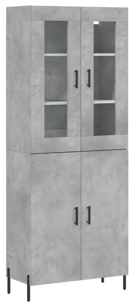 vidaXL Ντουλάπι Γκρι Σκυροδέματος 69,5x34x180 εκ. Επεξεργασμένο Ξύλο