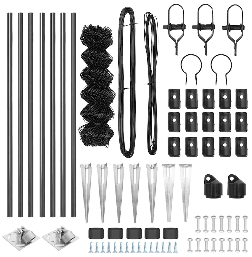 vidaXL Στύλος Περιφράξεων Γκρι 10 x 1 μ (40 x 40 χιλιοστά πλέγμα)