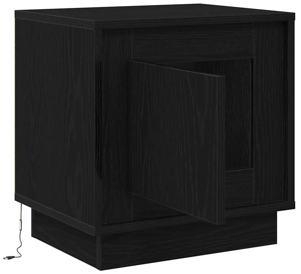 vidaXL Κομοδίνο με Μαύρο 44 x 34.5 x 45 εκ Επεξεργασμένο ξύλο