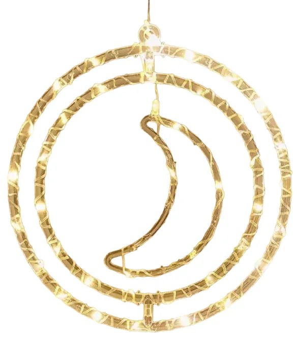 Χριστουγεννιάτικο φωτεινό διακοσμητικό 3D LED κρεμαστό - Φεγγάρι - 39L - 272308 - Warm White-272308_ww