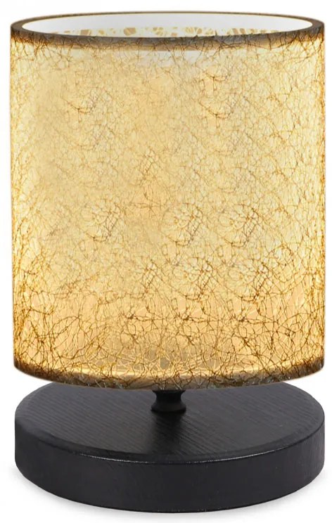 Φωτιστικό επιτραπέζιο Hassard Megapap ύφασμα/Mdf χρώμα μπεζ/μαύρο 15x16x22εκ.