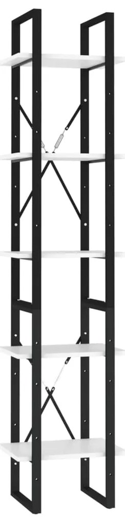 vidaXL Βιβλιοθήκη με 5 Ράφια Λευκή 40 x 30 x 175 εκ. από Επεξ. Ξύλο