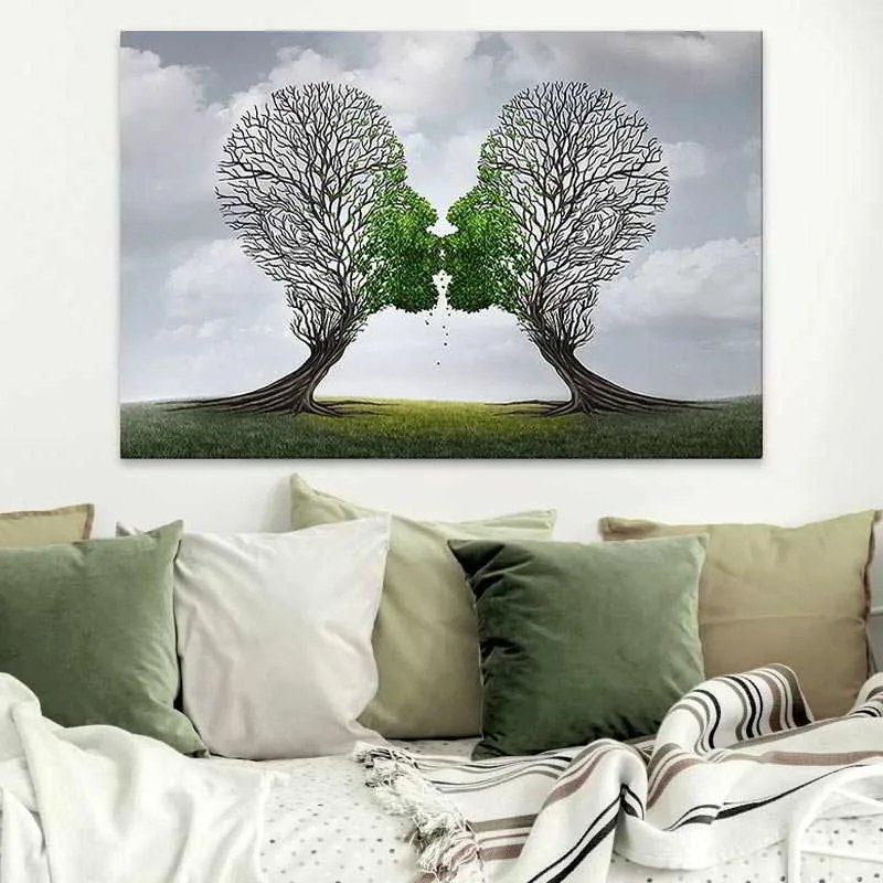 Πίνακας σε καμβά Trees Growing With Love&quot; Megapap ψηφιακής εκτύπωσης 75x50x3εκ.&quot;