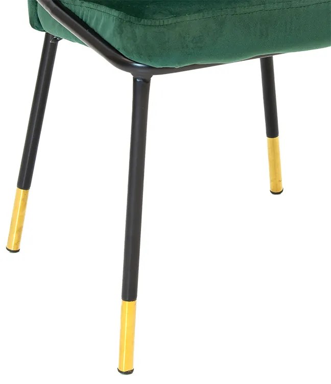 Καρέκλα Nalu pakoworld βελούδο σκούρο πράσινο-μαύρο χρυσό πόδι - Βελούδο - 029-000104