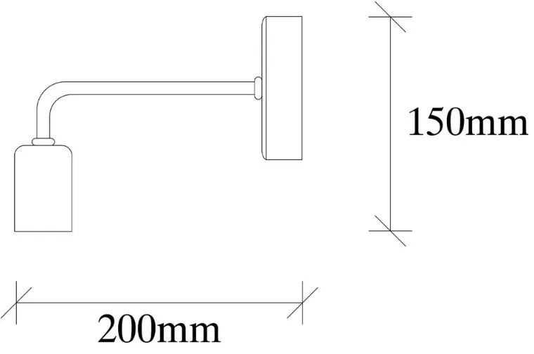 Απλίκα τοίχου Aven Megapap E27 μεταλλική χρώμα μαύρο 8x20x15εκ. - GP052-0174,1
