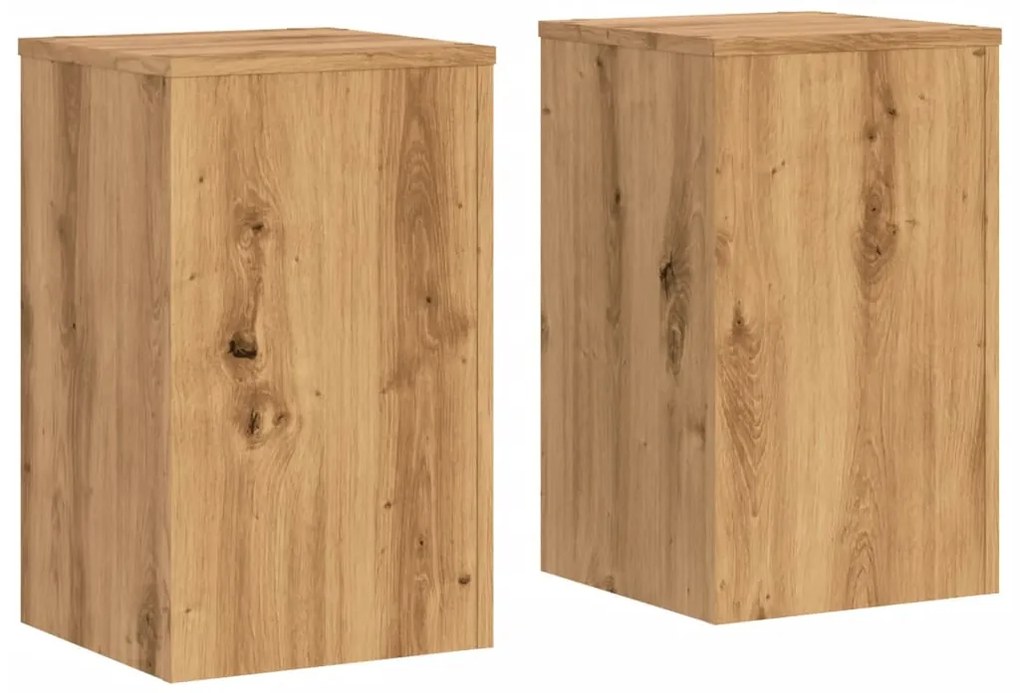 vidaXL Βάσεις Φυτών 2 τεμ. Αρτισιανή Δρυς 30x30x50 εκ. Επεξ. Ξύλο