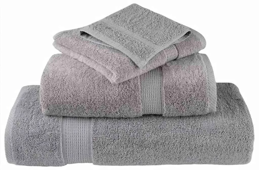 vidaXL Πετσέτες Προσώπου SOLUND 10 pcs Γκρι Βαμβάκι