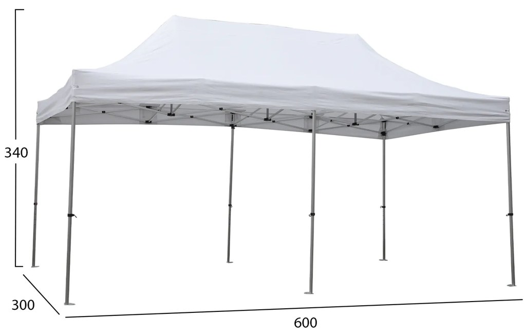 GAZEBO Β.ΤΥΠΟΥ CRESSEN HM6307 ΠΤΥΣΣΟΜ.-ΣΚΕΛΕΤΟΣ ΑΛΟΥΜ.ΑΣΗΜΙ-ΛΕΥΚΟ ΠΑΝΙ 3x6x3,4Yεκ - 0612843 - HM6307