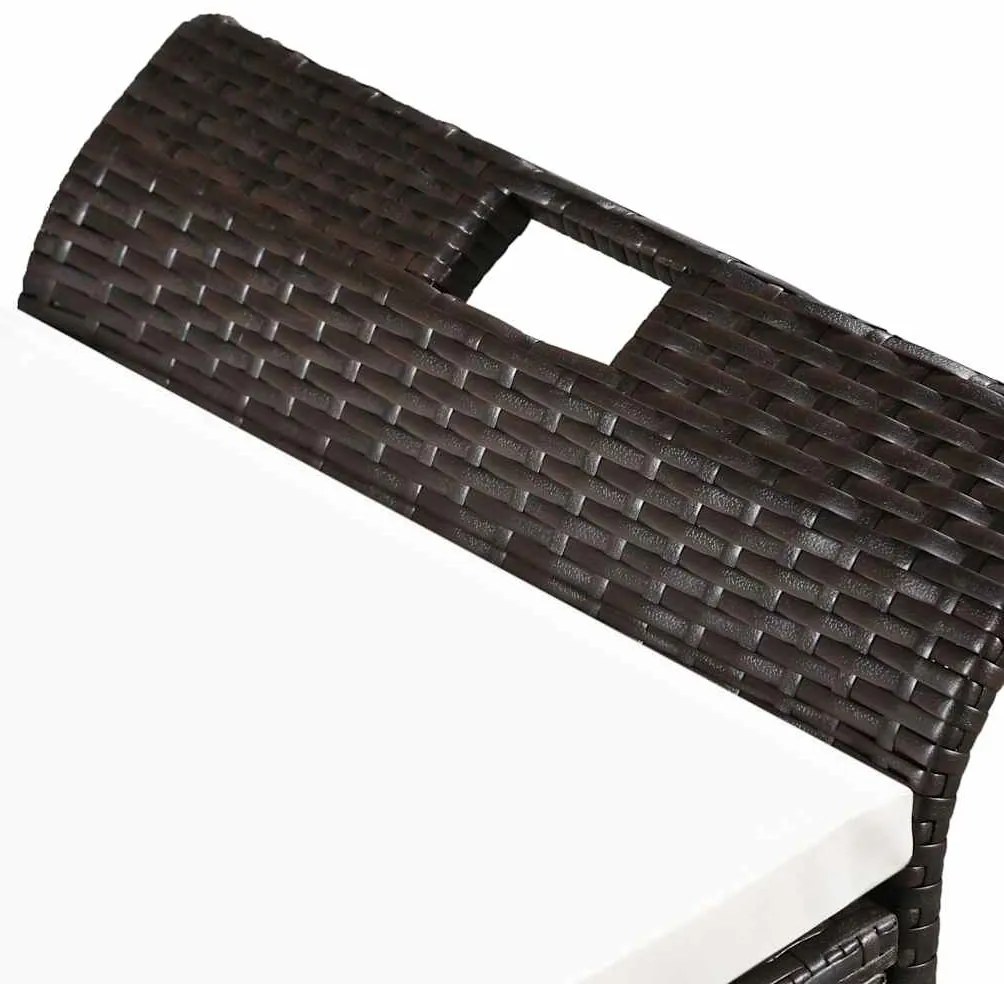 vidaXL Πάγκος Αποθήκευσης Καφέ 138 εκ. από Συνθετικό Ρατάν με Μαξιλάρι