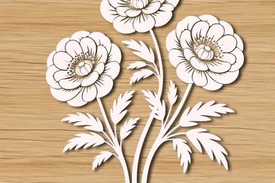 Intra απο ξύλο plywood 3mm-4mm πάχος – Ξύλινο Flower Arrange Paper Cut 1648 Δίασταση  20x20 cm INTRAFABR-123197140