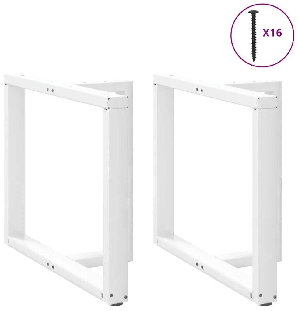 vidaXL Πόδια Τραπεζαρίας σε Σχήμα Τ, 2 τεμ. Λευκά 100x35x(72-73) εκ. Ατσάλι