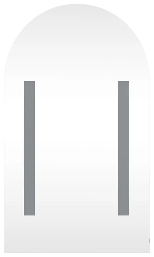 Καθρέφτης Μπάνιου με Ντουλάπι &amp; LED Αψίδα Μαύρο 42x13x70 εκ. - Μαύρο