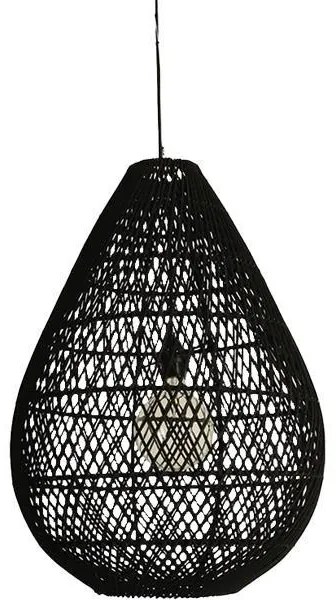 Φωτιστικό Κρεμαστό Ø37xH200cm 1xE27 Rattan Ψάθα Μαύρο Eurolamp 144-33020